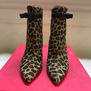 Trini Leopard/Printed HairCalf | Black Nappa Bow